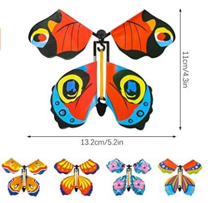 Pack Of Four Rubberband Flying Butterflies