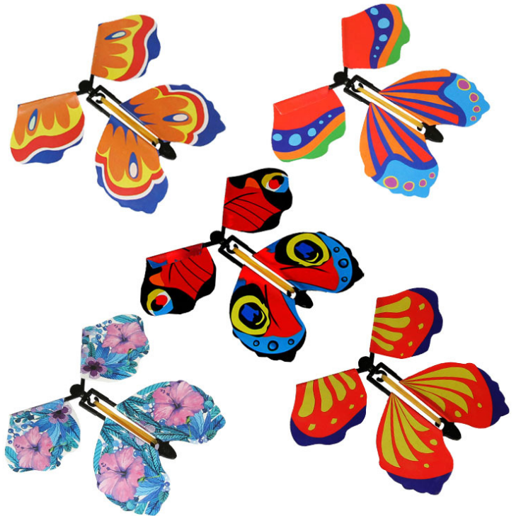 Pack Of Four Rubberband Flying Butterflies